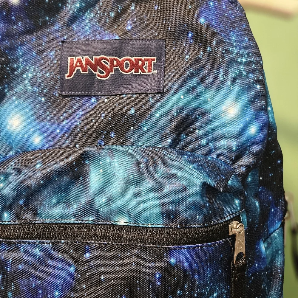 JanSport Galaxy / Starfield Print Backpack - Blue‎ and Black